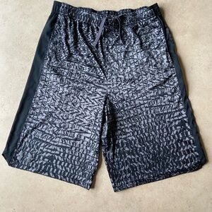 Under Armour Black and Gray Athletic Shorts - Youth XL
